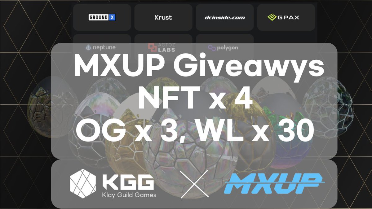 KlayGuildGames's tweet photo. 🎉MXUP x KGG Giveaways🎉

🌟 PLAY MXUP with AR-PET 🌟
 Exercise with AR Pet in MXUP AR vision

🎁 NFT x 4
OG x 3
WL x 30
1⃣ Follow 
@MXUPofficial 
@KlayGuildGames

2⃣ Tag 3 friends ❤+RT
3⃣ Partipate in Gleam
https://t.co/bkSJJi7OvS

#M2E #X2E #giveaways #Krust #GroundX #Poligon https://t.co/I1qK1IO9YU