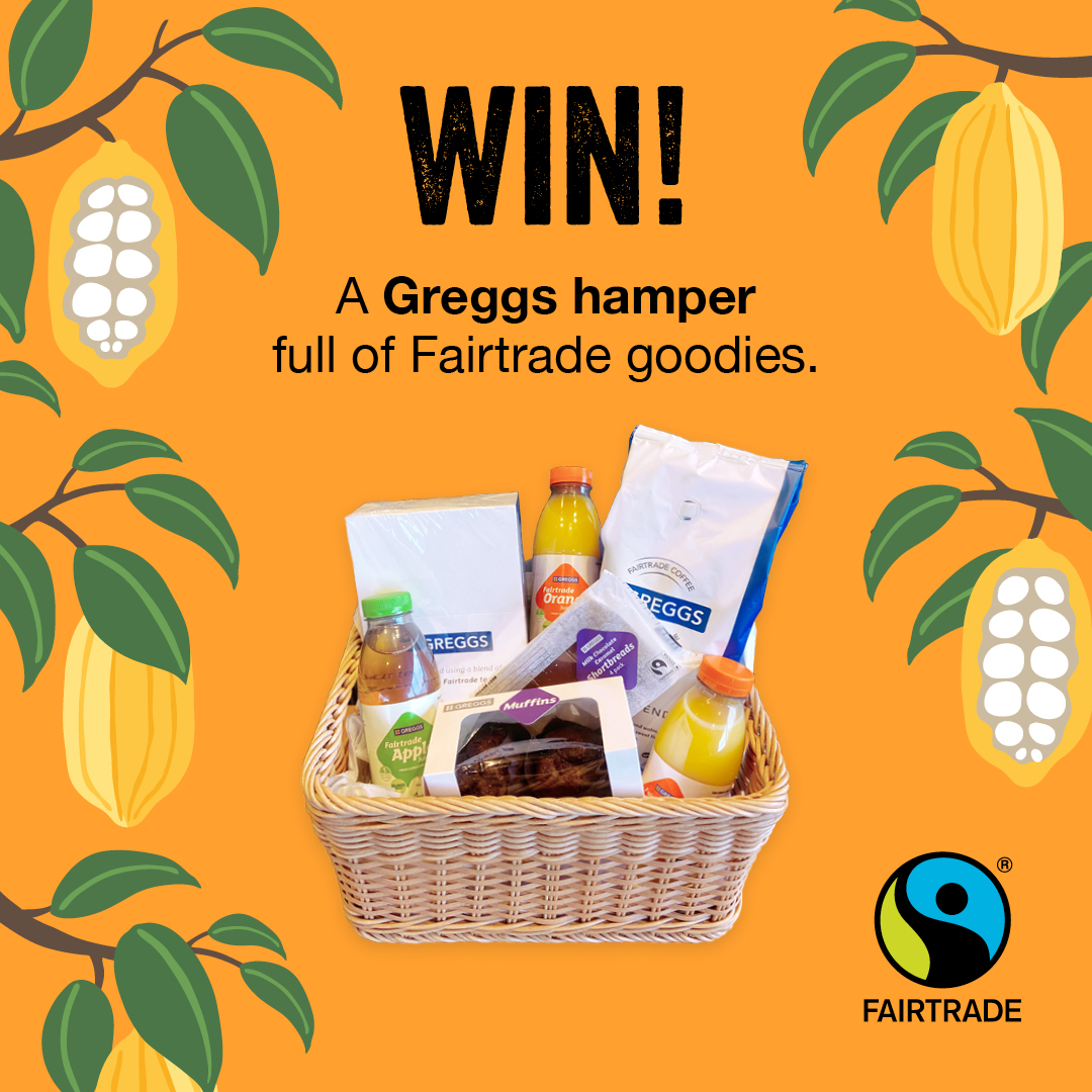 Choosing Fairtrade at Greggs generated over £1 million for farmers and workers to reinvest in their farms and communities in 2021!🙌 #FairtradeFriday RT and follow @FairtradeUK and @GreggsOfficial for a chance to win a #GreggsHamper. UK only, 16+. T&Cs: bit.ly/FairtradeFriday