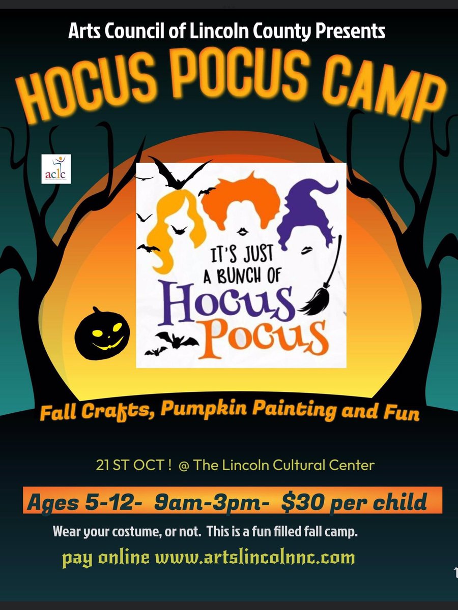 TheACLC's tweet image. It’s Hocus Pocus Day!!!!!   Watch the movie, stay safe from Ian and register your child for camp.