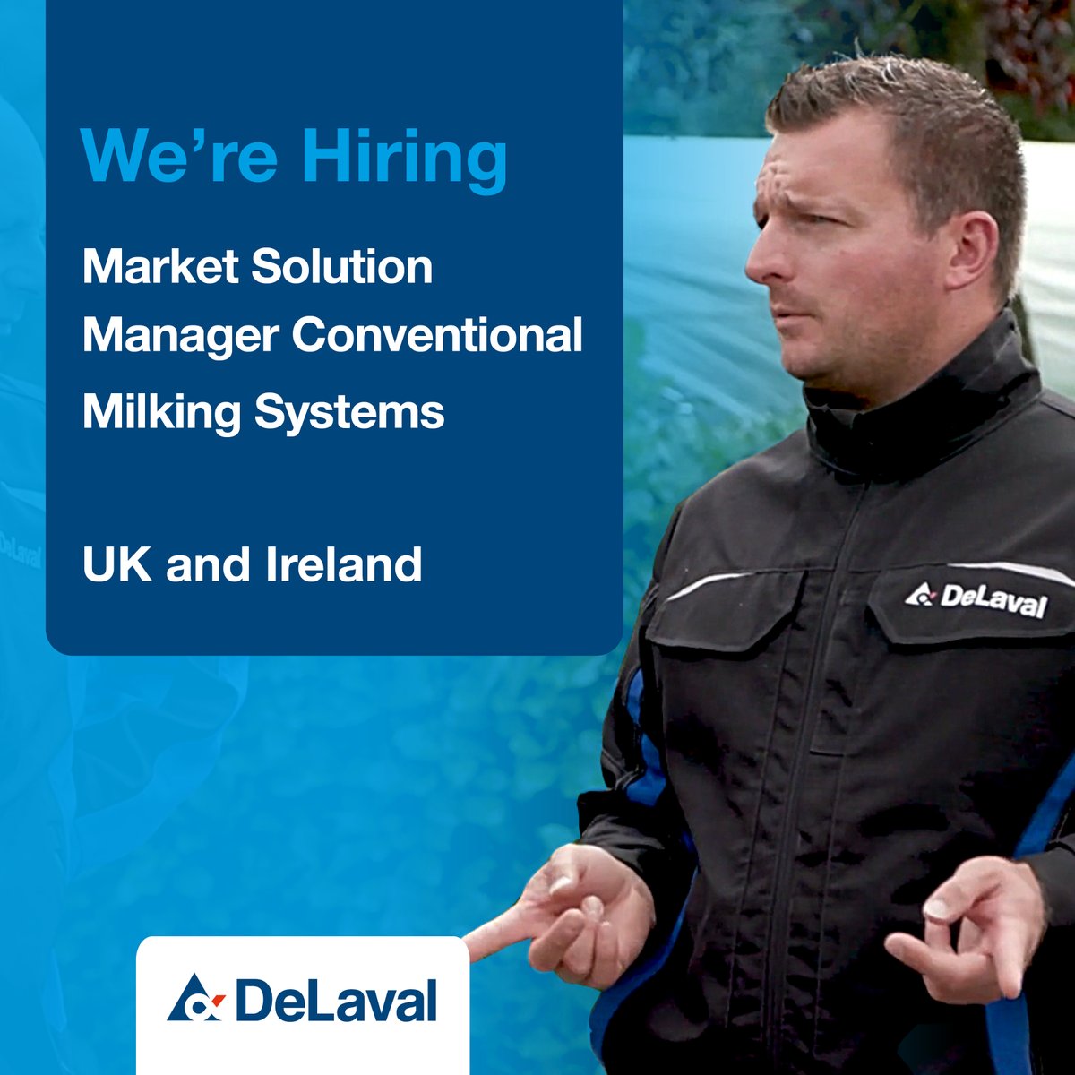 DeLaval_UK_IRE's tweet photo. We're Hiring📣  - Market Solution Manager Conventional Milking Systems UK and Ireland

If you enjoy working in the agricultural industry with milking technology check out this exciting opportunity here: https://t.co/474bQpVAZH https://t.co/D8X7ns63Rr