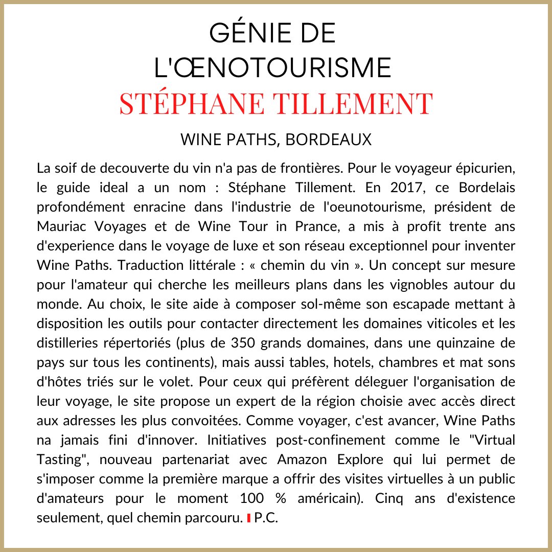 winepaths's tweet photo. Nous sommes très heureux que notre CEO Stephane Tillement et Wine Paths figurent dans l'edition 2023 du Guide Bettane-Desseauve, dans la catégorie Génie de l'Oeunotourisme.

#wine #french #bettanedesseauve #wineguide #press https://t.co/l0CpuNkpT4