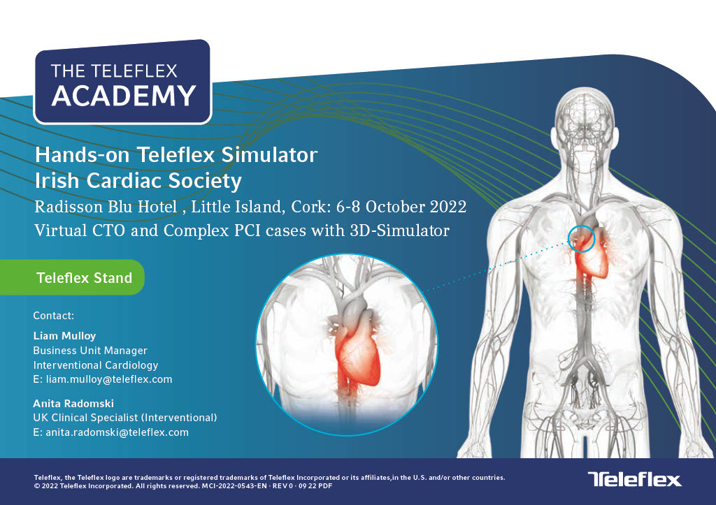 MulloyLiam's tweet photo. Looking forward to meeting with the Irish Cardiology community in person next week in Cork.  
#teleflexcardiology #interventionalcardiology #complexpci #ctopci #wemca #turnpikecatheters #guideliner #irishcardiacsociety https://t.co/YB6TyZX8cY