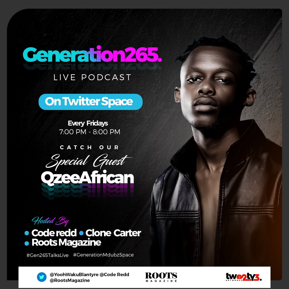 RootsMagAfrica's tweet photo. Catch @qzeeafrican inside Generation265 tonight
The boy enjoying airplays on International Channels( TraceAfrica, Channel O, MTVBase, etc)
#RootsMagazine265 #Generation265 #RT https://t.co/Gp6EBKjik1