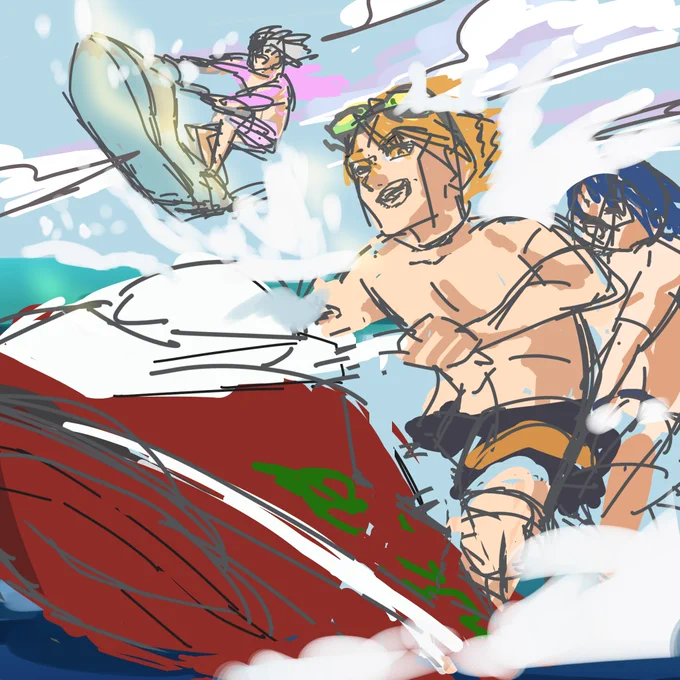 夏っぽいイラスト描こうと思ってたけど、頭にある構図と実際に描き出した絵の差がありすぎてマゴマゴしてるあいだに夏が終わったしまったので供養…… 