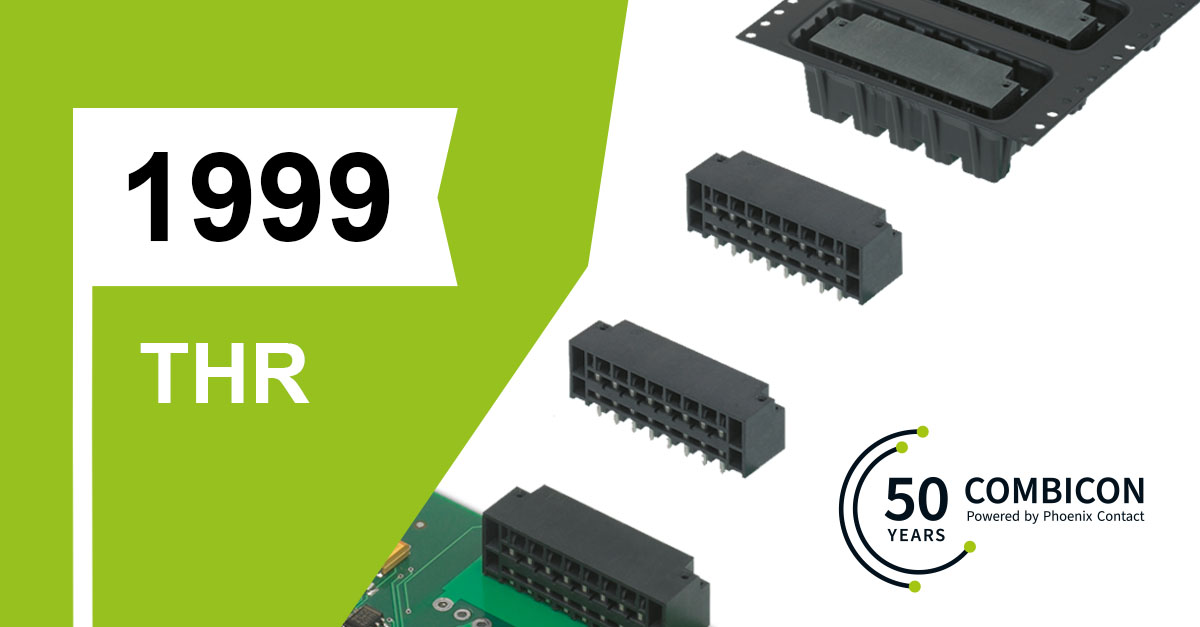 50 vuotta #COMBICON virstanpylväitä - "Ennen aaltoa" vuonna 1999: Kustannuksia säästävä "Through-hole Reflow"-teknologia mahdollisti aiemmin vain aaltotekniikalla juotettavien komponenttien integroinnin SMD-reflow-prosessiin. 
👉phoe.co/combicon50year…
#combicon50years