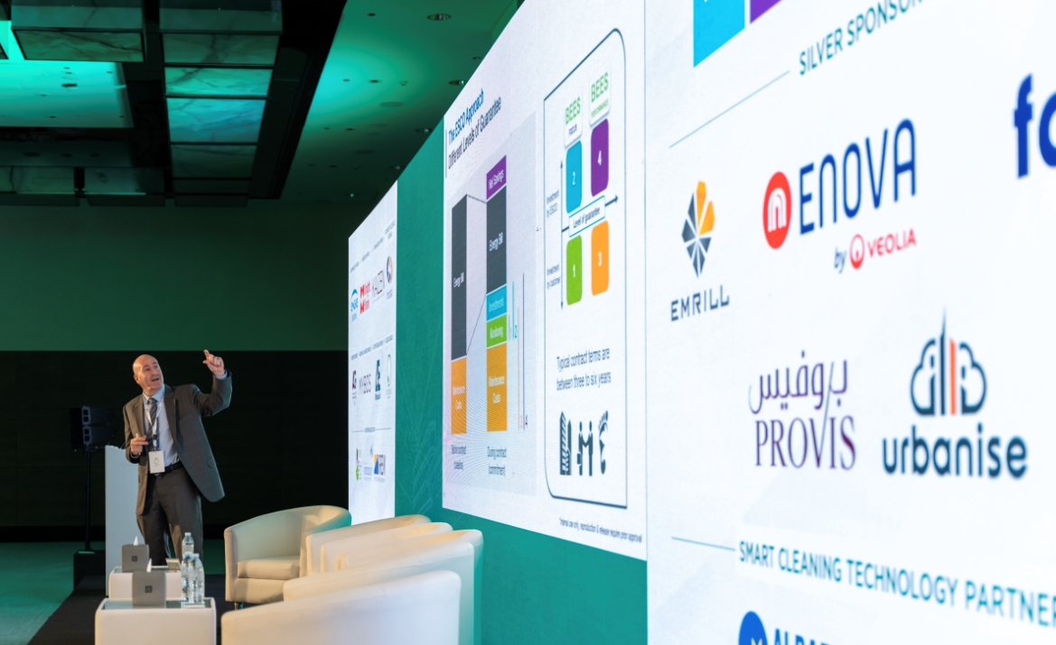 Enovame's tweet photo. Snippets from Smart Built Environment Forum last week, where our Senior Vice President of Operations, Ibrahim Ghosn, presented in detail "The #ESCO Approach to #ZeroCarbon Buildings" #SmartBuiltEnvironmentForum #SBEF https://t.co/f2jvYaKR96