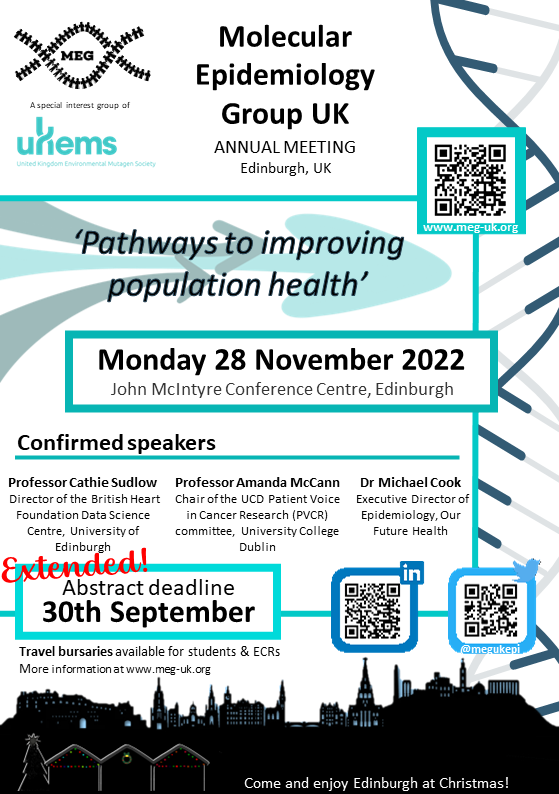 please RT Today is the final day to submit abstracts for our November meeting in Edinburgh. meg-uk.org/conference-2022