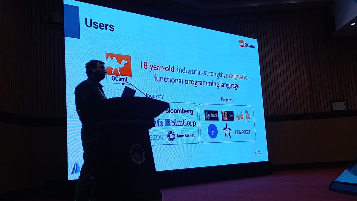 OpenSourceForU's tweet image. Shakthi Kannan, Senior Software Engineer, Tarides India Pvt Ltd is now on stage discussing “OCaml 5: Language, Platform and Ecosystem” at our Developers&apos; Meet Track in Hall B at Open Source India 2022.

#OSI2022 #OpenSource  #Kubernetes #Developers #DevOps #OpenSourceIndia #OSI