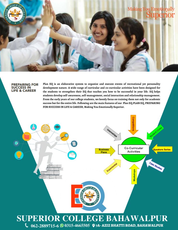GroupBahawalpur's tweet image. Superior is always working for the betterment of their students by working of on their emotional Intelligence - Superior is making superior human beings.
2 words can change your life... be Superior
#superiorgroupofcolleges
#BeSuperior
#IntermediatePlus
#opportunity