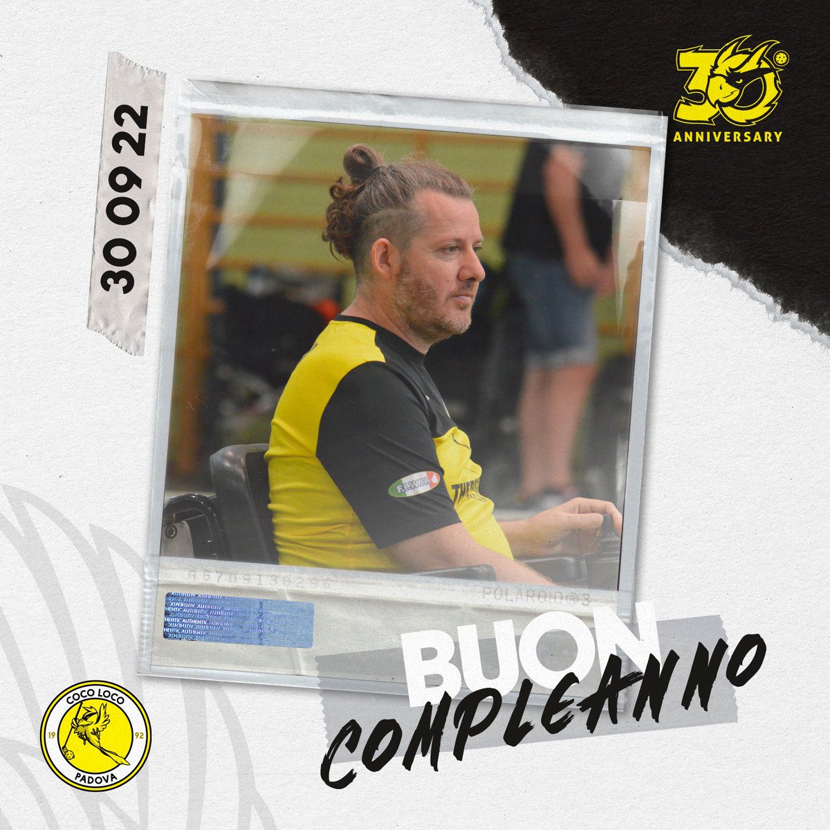 Coco_Loco_PD's tweet photo. Tanti auguri Claudio Salvo! ๐๐
#CS1 #orgogliogiallonero #30anniversary #cocolocopadova #takethenextlevel https://t.co/PtEfi1N6p5