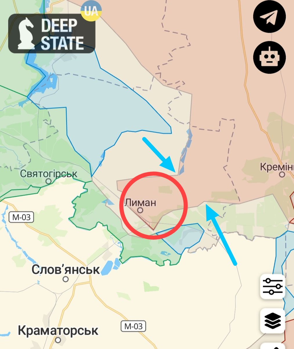 standforukrn's tweet photo. #Lyman in #KharkivOffensive is almost encircled by #UkrainianArmy . There is only way either retreat back or keep getting fully encircled. Good news will be coming soon in favour of ukraine. #NAFOfellas #StandWithUkraine https://t.co/fx3MDwkkbK
