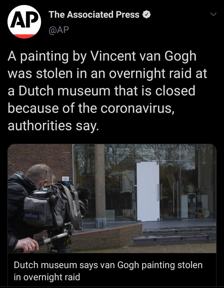 SafeSpaceDrWho's tweet photo. Karen Gillan posting her “For Amy” Van Gogh painting and then the press tweeting about a stolen Van Gogh painting on the same day is still the funniest thing ever https://t.co/kmVvBcj8pb
