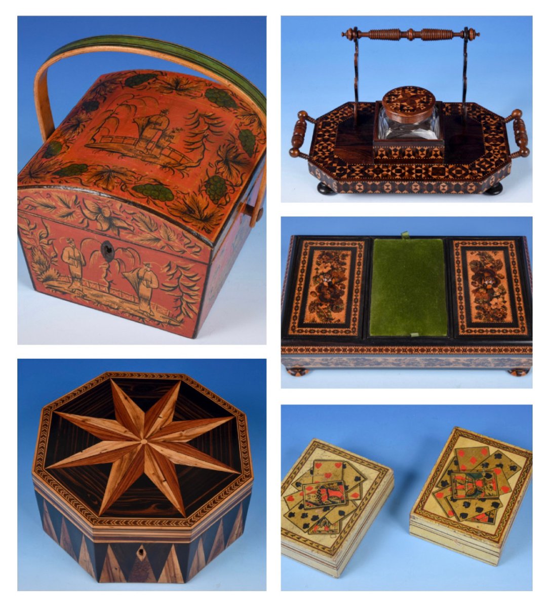 Amherst Antiques’ Tunbridge Ware specialist, Dianne Brick, will be presenting an illustrated talk via Zoom on Tuesday 4th October when she will be discussing five pieces of Tunbridge Ware which she considers to be rarities. Read more here: bit.ly/3SKYO2h