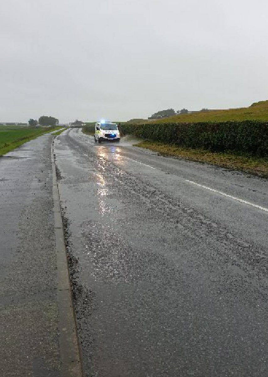 GallowayPolice's tweet photo. The #A714 road near to Newton Stewart is currently affected by surface water. Please slow down & drive to the conditions. https://t.co/Ag5RfxSOtp