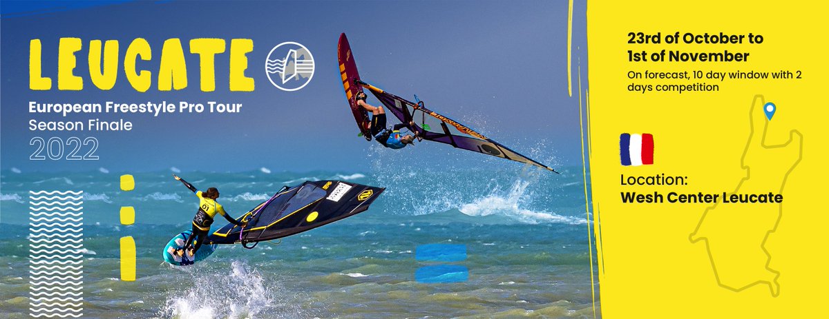 SEASON FINALE CONFIRMED! From the 23rd of October to the 1st of November we will run an on-forecast 2 day event in Leucate, France at the Wesh Center 💪 Read all the details on our website!
#freestyleprotour #europeanfreestyleprotour #leucate #france