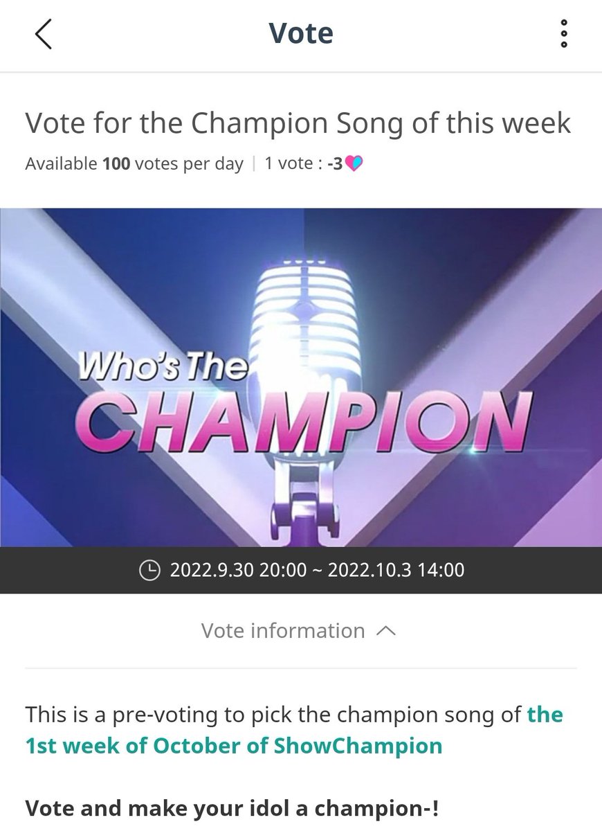 ExoForever1288's tweet photo. IDOLCHAMP
Xiumin'in ödül alması için bu oylama çok önemli Exo-l. Her oy için 3 kalp kullanılıyor. Günde 100 oy atabiliyorsunuz. Birbirine çok yakın oylar. Lütfen Minseok için bir hediye hazırlayalım. Rt yaparsanız sevinirim 😇 #XIUMIN https://t.co/4D8SU81UT5