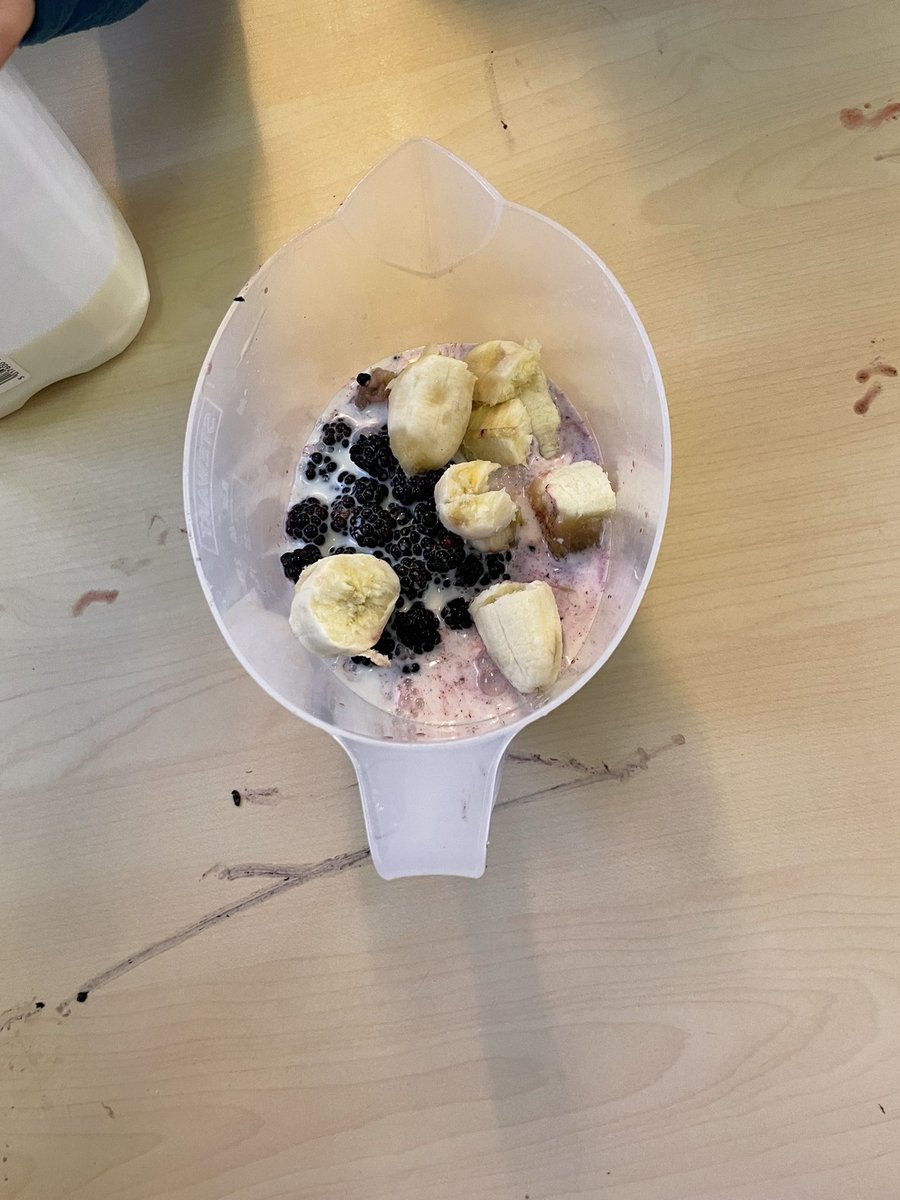 GiffnockNursery's tweet photo. We turned our crop of brambles into a delicious smoothie today #healthyeating #littlecooks https://t.co/NGbN23f8Vw
