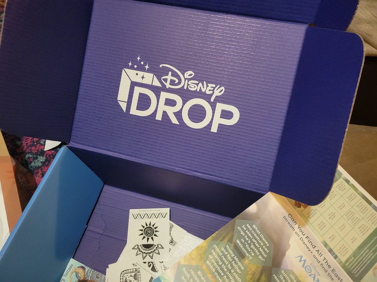 0xLittleLady_'s tweet photo. @DisneyPlus drop box came in a lot of cool @DisneyMoana stuff for the kiddos https://t.co/2hppqA1rdm