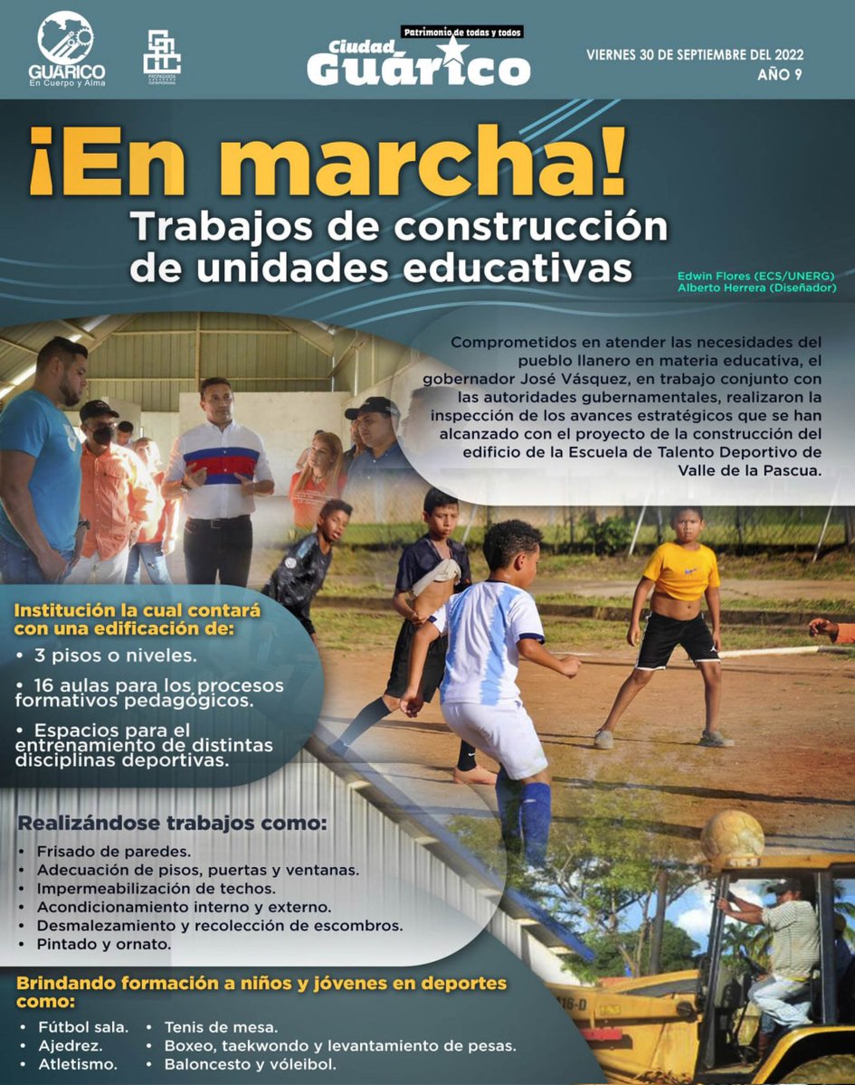 #CiudadGRC🗞️ ¡En marcha! Trabajos de construcción de unidades educativas🔴

#Guárico
#ElOrinocoYElMagdalena
#VamosPaLante