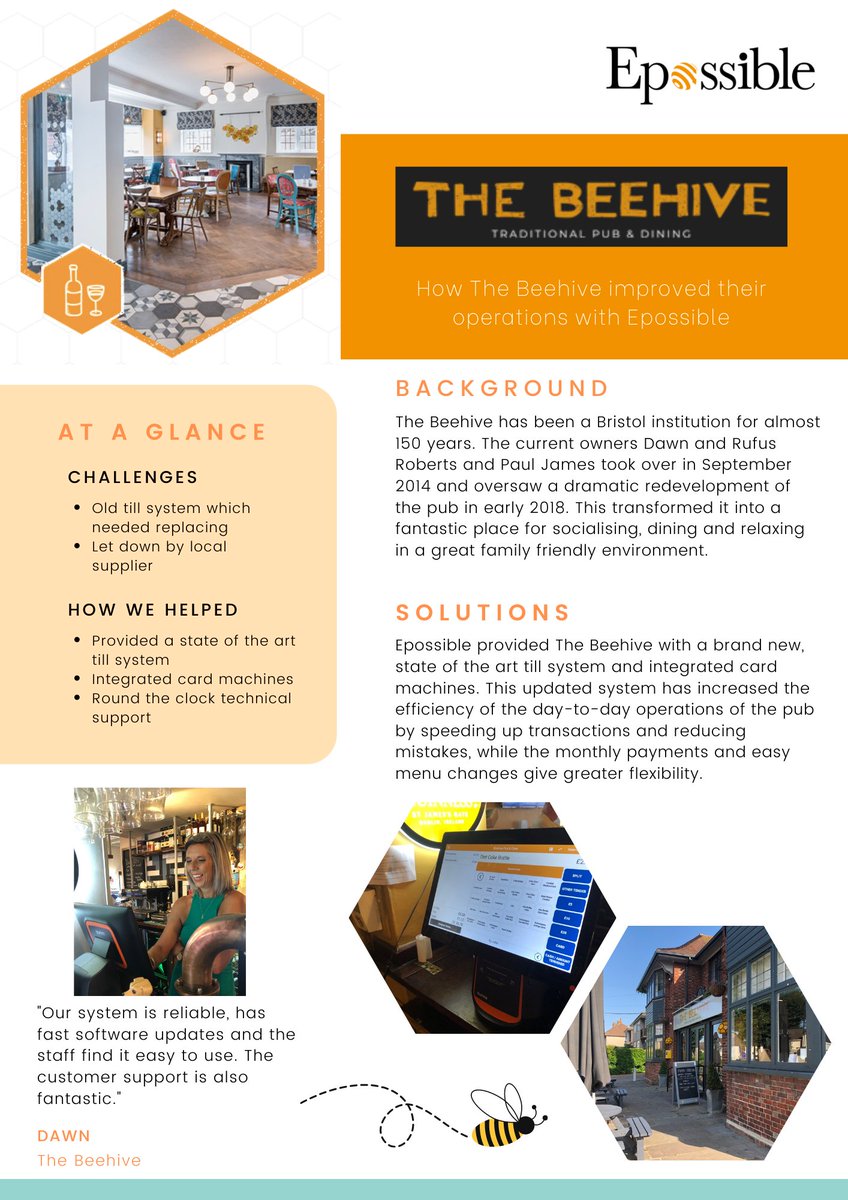 EpossibleLTD's tweet photo. 👇How The Beehive improved their operations with Epossible 👇
Get in touch today to get started!
#epos #epossystem #epossible #technology #welshbusiness #welshtech #smallbusinessuk #hospitalityindustry #ukhospitality #cardiff #bristol #pub https://t.co/jq3p97QXUR
