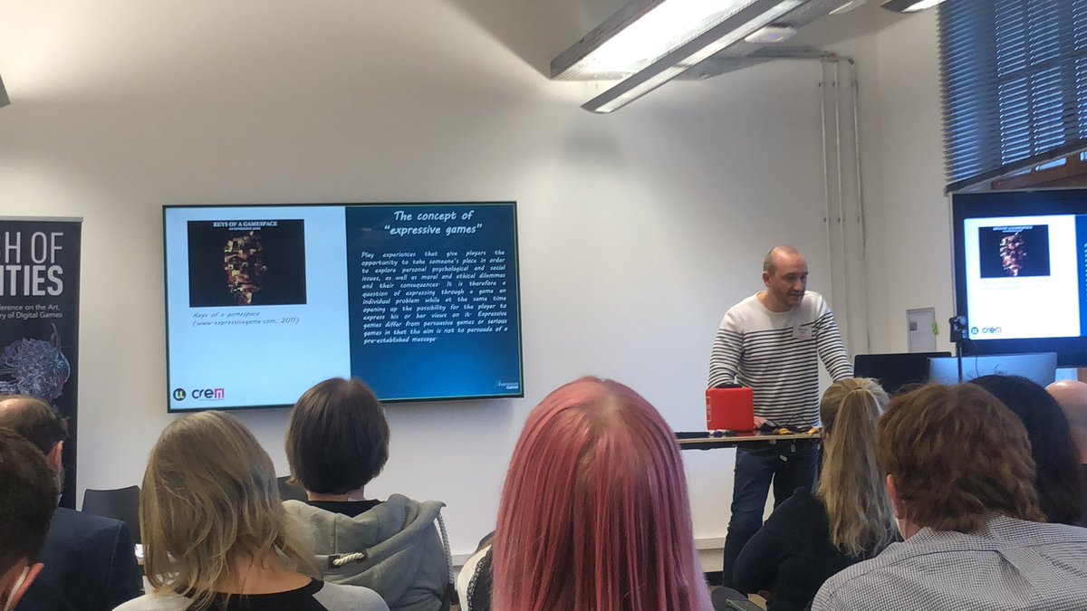 <a href="/SebastienGenvo/">Sébastien Genvo, https://bsky.app/profile/sebgenvo</a> at <a href="/ClashORealities/">Clash of Realities</a> presents his concept of “expressive games” Their aim is not to persuade the gamer but to give them the chance to experience someone’s else place