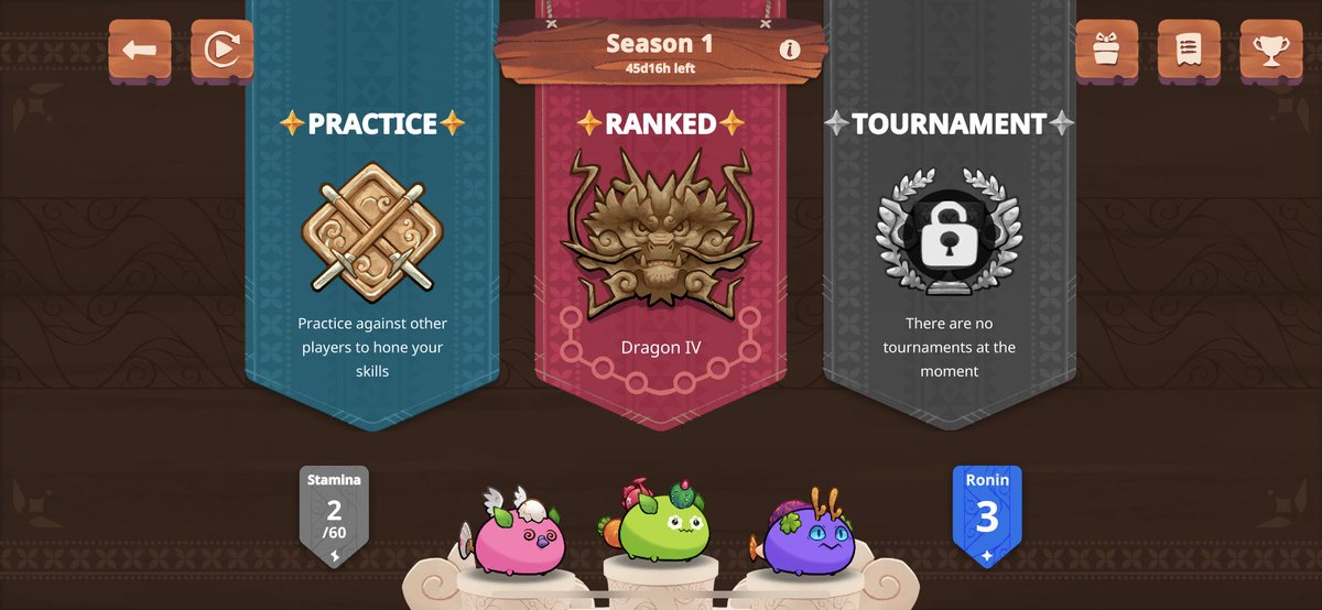 EngineOneGaming's tweet photo. IT'S DRAGGY TIME! 
I said myself earlier when I was Tiger 1, 2 Stars:
"If I get a win-streak to Dragon IV, I won't spend the remaining 2 stamina"

Guess what? 🥹🥹🥹🤩😍

Would I reach Challenger with this lineup? Comment down below!

#AxieCreator #AxieInfinityOrigins #P2Enjoy https://t.co/cGctdguC64