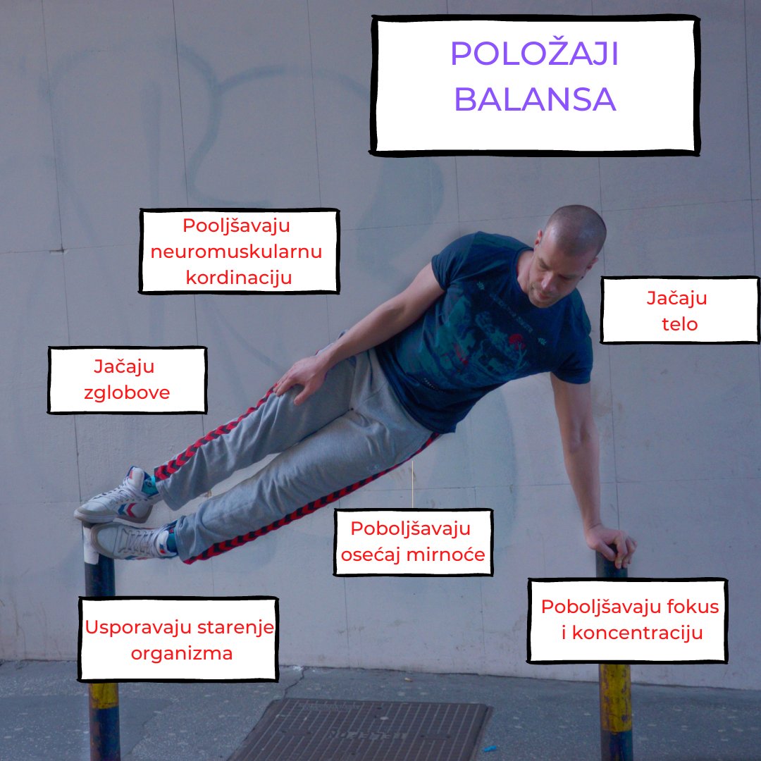 Ako nisi do sada vežbao položaje balansa, kreni polako.

Uvidećeš da je njihova korist mnogo veće od onoga što sam napisao na ovoj fotografiji. 😊