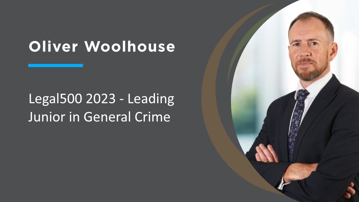 cornwall_street's tweet photo. Head of Chambers, @WoolhouseOliver has been ranked a Leading Junior by The Legal 500 in General #Crime. He "always has a complete grasp of the details of the case and is able to bring sound tactical judgment. He has expert client skills."

https://t.co/x1uHA1lLMs https://t.co/hjMjlYEF7x
