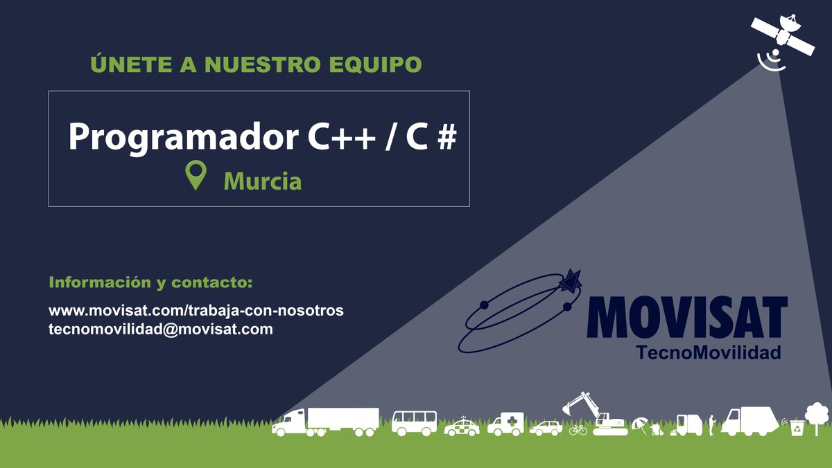 #TrabajaConNosotros
Buscamos #Programadores C++/C# 
FUNCIONES
👉#Desarrollo con C# y C++, integrándose en el equipo de desarrollo multidisciplinar de la empresa
👉Desarrollo/mantenimiento de soluciones tecnológicas de gestión de movilidad 
 #informatica #Tecnologia #OfertaLaboral