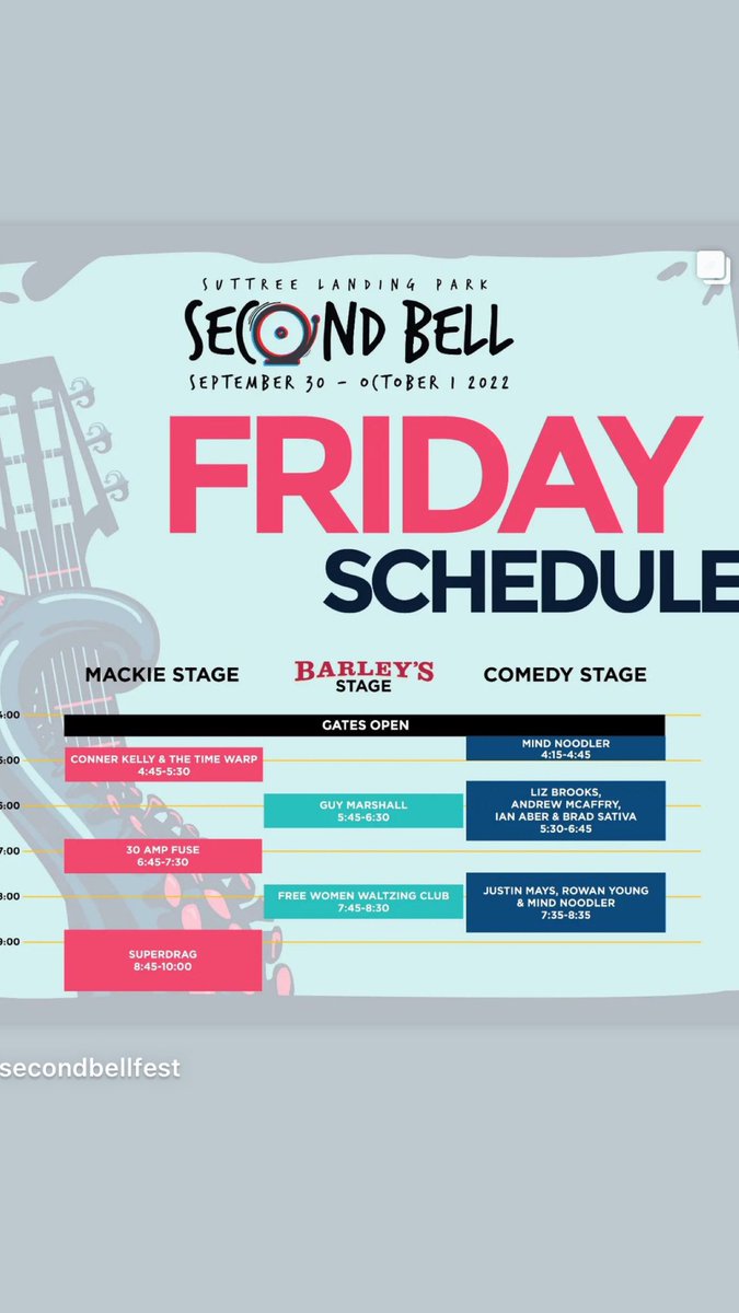 Ready to kick it with the gang down by the river!! See y’all soon!!! 

Day / Weekend passes : secondbellfest.com
