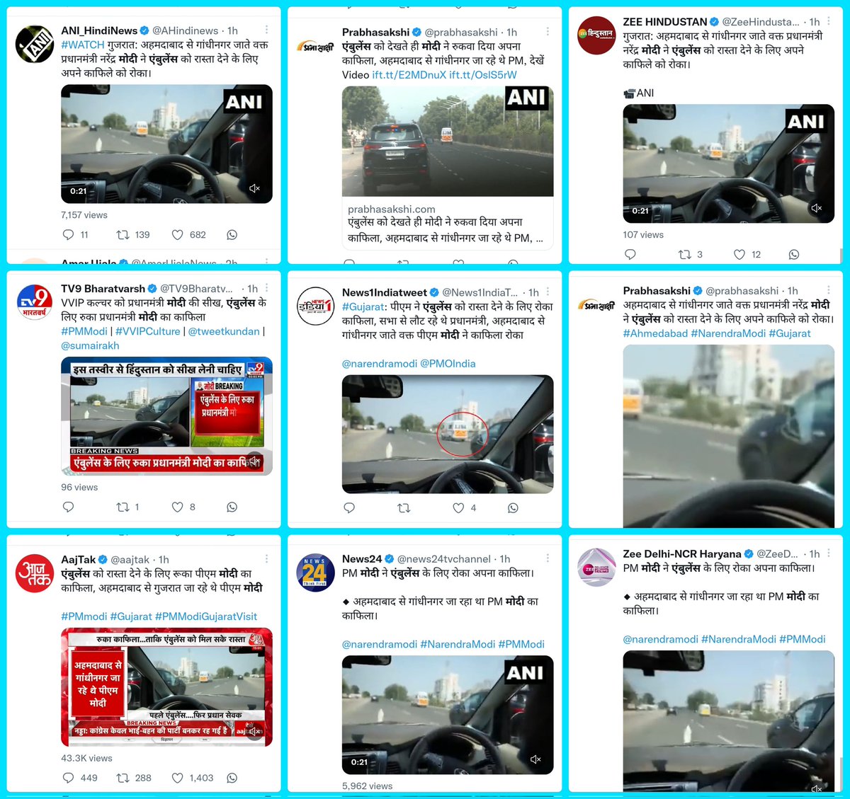 zoo_bear's tweet photo. Here's how National Media hails PM Modi for giving way to an ambulance. 🙄 https://t.co/gt4zVbJGPX
