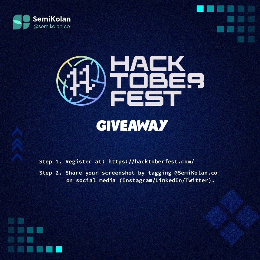 semikolanco's tweet photo. Hacktoberfest giveaway alert 📢

- Follow us
- Share a screenshot after registering for Hacktoberfest tagging us 🎉
- Like and retweet for good karma 👋 https://t.co/TA4VnURfoO