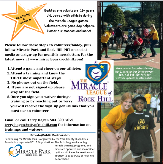 miracleparkrh's tweet photo. Although games are canceled tomorrow we still need volunteers for the next games...want to be a buddy or volunteer? Here is how! #rhml @miracleparkrh #miracleparkrh https://t.co/mycCPvULvg