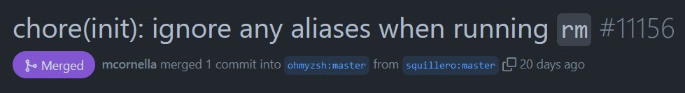 squillero's tweet photo. I've been merged into #OhMyZsh ... Just a very minor fix, indeed. #zsh https://t.co/E0w1YImFpH