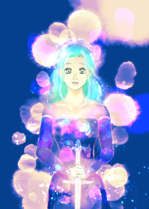 #今月描いた絵を晒そう ff6ティナと、直したむいくん 
