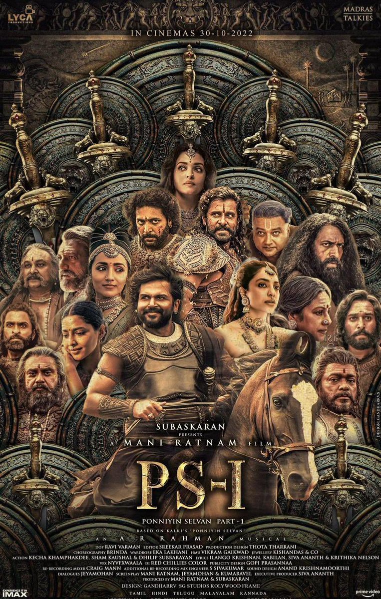 dop007's tweet photo. Experienced #PonniyinSelvan .. truly an amazing film .As a filmmaker I can sense the amount of effort gone in to this magnificent film &amp; to make it look real with less VFX . Hats off to the entire brilliant actors &amp; the crew #ManiRatnam @arrahman https://t.co/8tNL0ojTQM