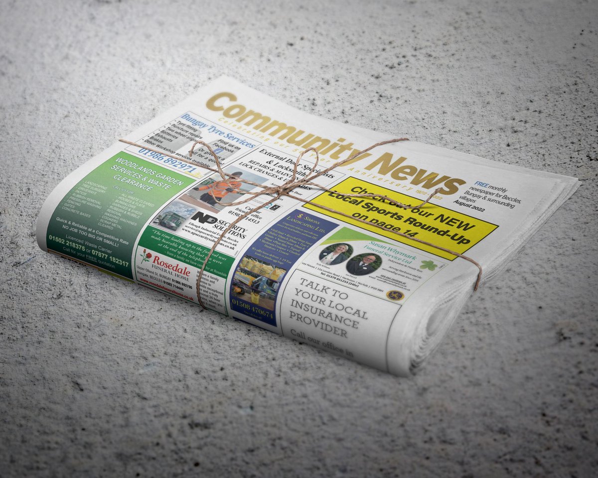 CommunityNews01's tweet photo. Are you looking for new customers?

The Community News has four area newspapers covering east Suffolk. We reach a large local audience perfect for your business.

Advertising doesn't have to be expensive or complicated. Get in touch to find out more.

info@yourcommunitynews.co.uk https://t.co/vkE4IlpPEN