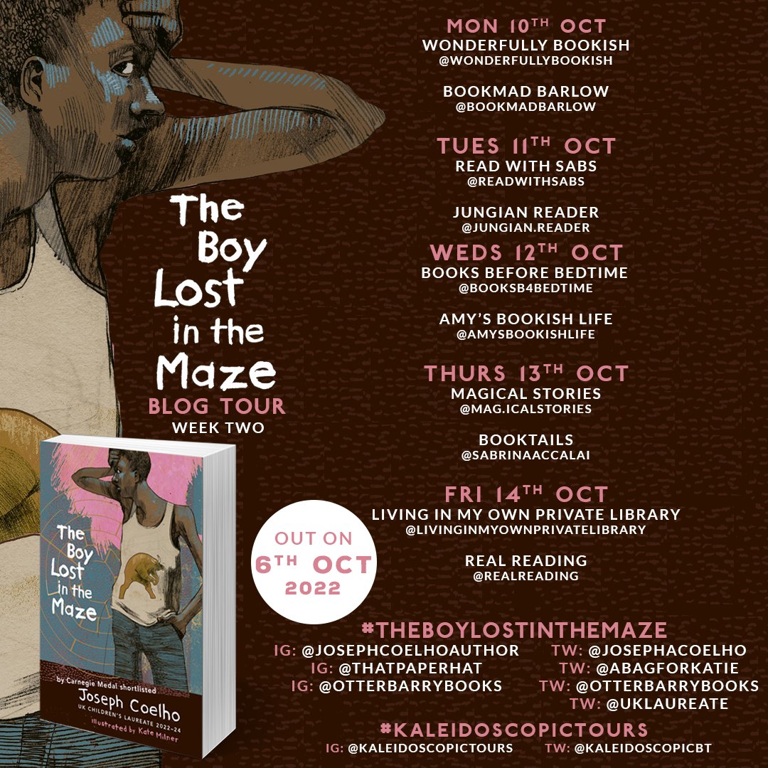 The countdown is on! We're only 1 week away from the publication of #TheBoyLostInTheMaze by @JosephACoelho.

We're delighted to announce our upcoming blog tour organised by #kaleidoscopictours for this spellbinding novel told in poems.

✨️ Starting on 3rd October