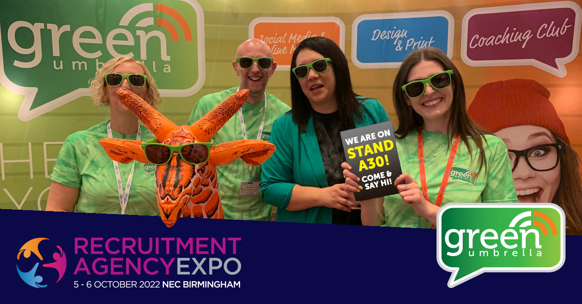 GreenUmbr3lla's tweet photo. 5 days until @recexpo! 

The #GUTeam are excited to have a stall at Recruitment Agency Expo Wednesday and Thursday this week! If you are heading to the event, be sure to pop by and meet us! 

#RecExpo #Event #OnlineMarketing https://t.co/wjgES4T9l9