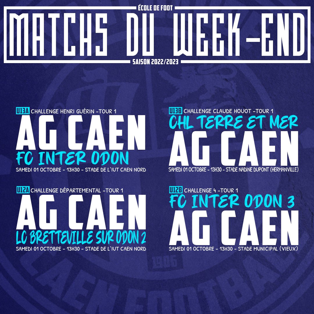 MATCH DU WEEK-END‼️
Découvrez le programme de nos équipes!🔵⚪️