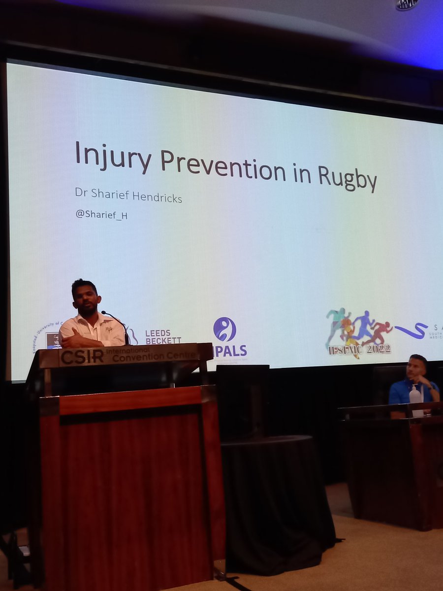 BiokineticsSA's tweet photo. Dr Sharief Hendricks @Sharief_H taking to the podium. #IFSEMC #LTMIC #SASMA #PASHDA #SASB
#professionalcollaboration
#Internationalconference
#exerciseismedicine 
#sportsmedicine
#exerciserehabilitation 
#acsm #bjsm  #Lifethroughmovement
#biokineticssa
#nextlevelbio
#thefuturebio https://t.co/UEm22sjjn1