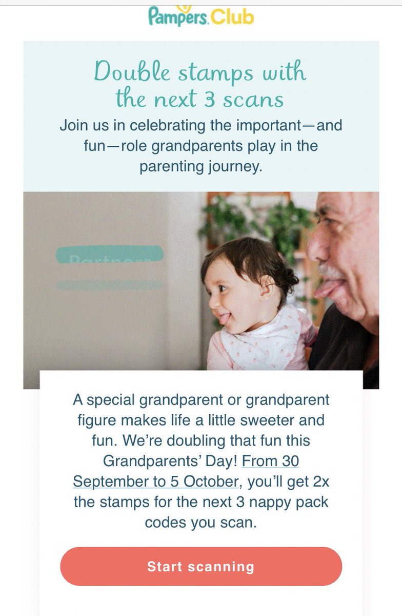 tashpugh's tweet photo. @Pampers_UK I literally scanned two packs this morning, but I haven’t had double stamps 😭 https://t.co/xoPWzBEPy1