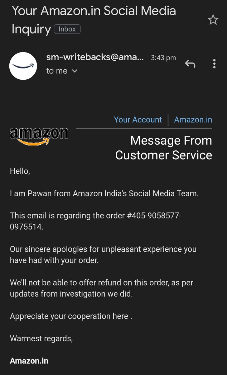SID66613's tweet photo. @AmazonHelp This https://t.co/VoxqqCkGYm