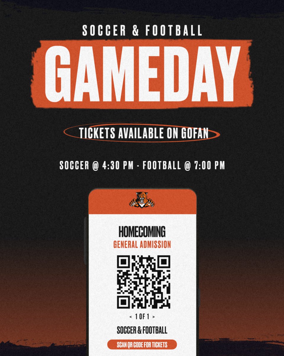 Make sure to head to GoFan to get your tickets for tonight's Soccer &amp; Football Homecoming double header in the Stadium!  Gates open at 4 PM and your ticket is good for both the Soccer AND Football.  <a href="/District128/">District 128</a> @LHS128Principal