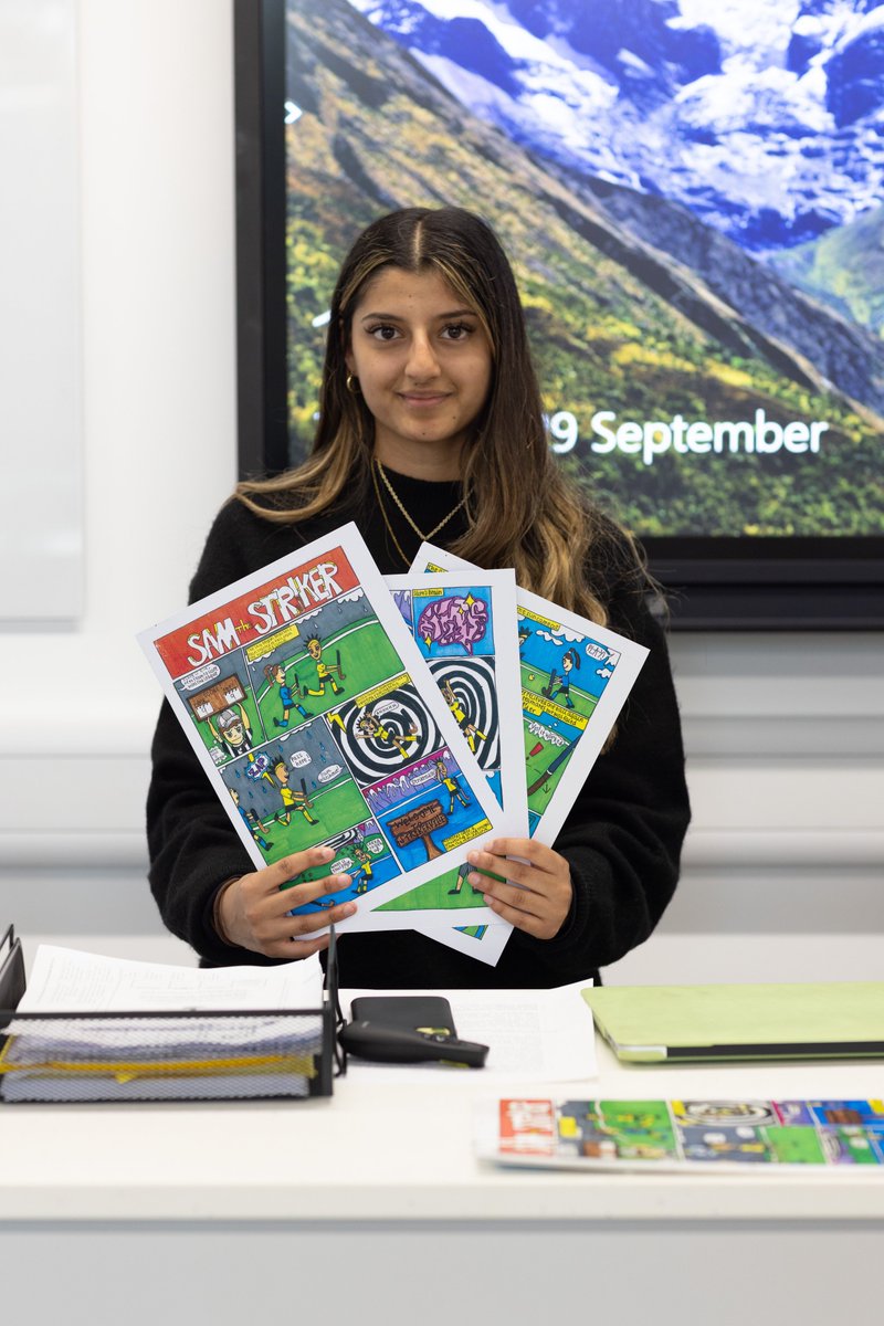 ArtNwc's tweet photo. An excellent presentation from Shivani, year 13 as part of Ignite, our Academic Show Case for 2022. 
Shivani shared about her comic artefact and the research carried out to make it. #NWCArt #WhereGirlsLearnWithoutLimits #AcademicShowcase #NWCFamily https://t.co/xm0wt2idJ3