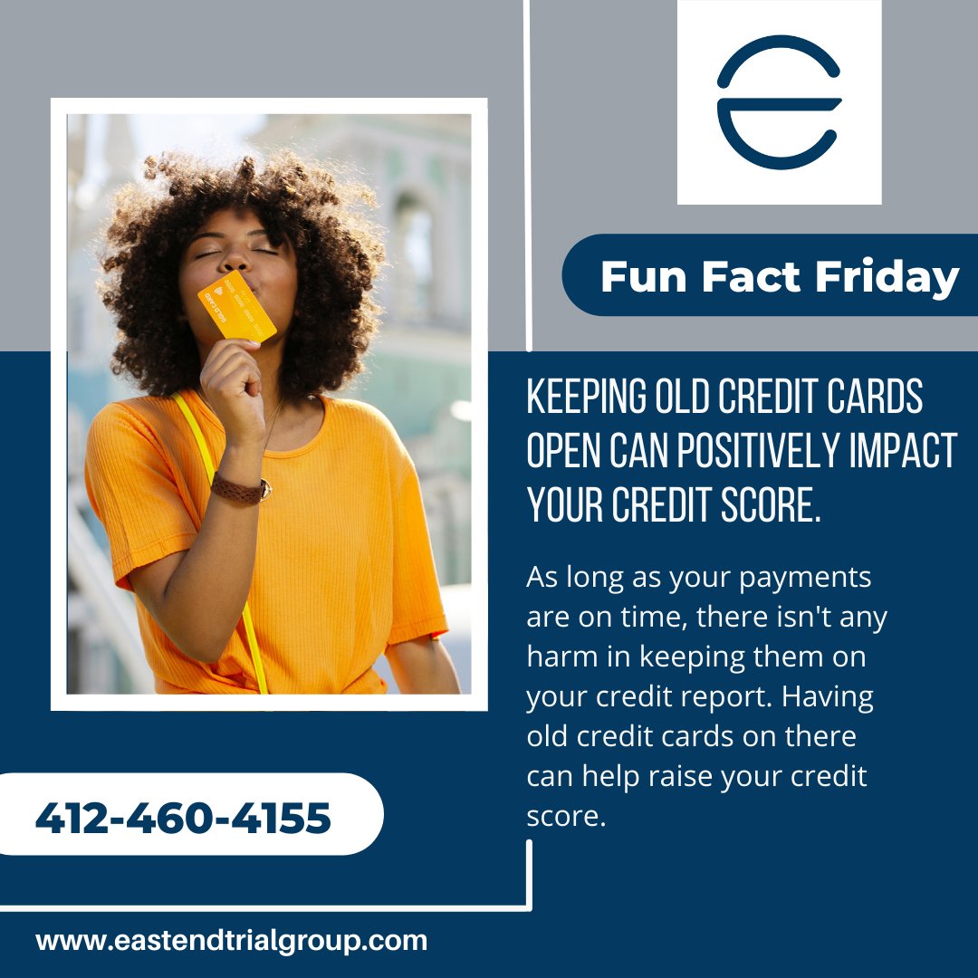 EastEndTrial's tweet photo. As long as you make payments on time, having an old credit card on your report can help your score. If you have errors on your report let us help you. Click here to upload your documents- https://t.co/ZqRJSCKdrb
#EastEndTrialGroup #EETG #PA #LenderDispute #CreditReport https://t.co/VvKHFpNnLo