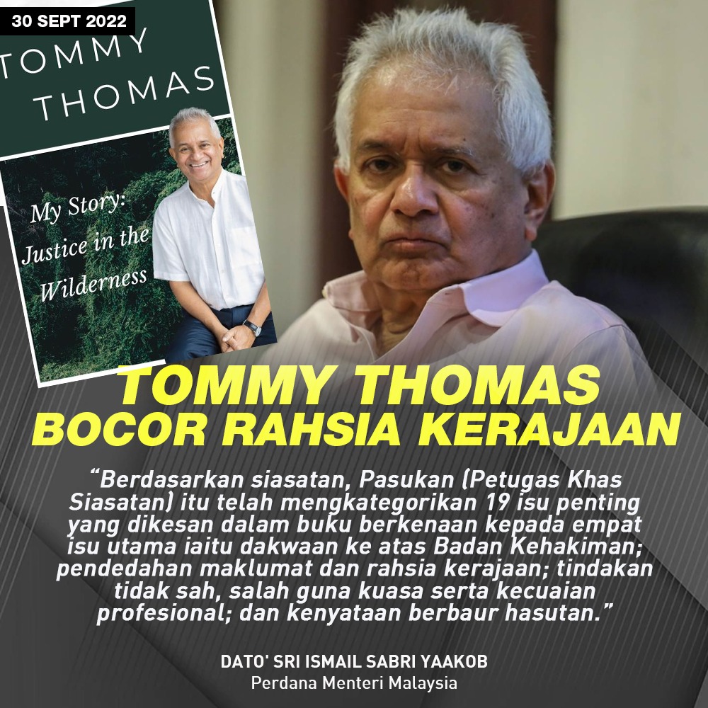 FitriAmer1's tweet photo. Tommy Thomas akan didakwa. 

Berdasarkan siasatan yg telah dibuat,  telah mengkategorikan 19 isu-isu penting yang dikesan dlm Buku tersebut kepada empat (4) isu utama.

Petugas Khas telah mengemukakan beberapa syor utk pertimbangan Kerajaan bgi tujuan tindakan susulan. https://t.co/tEbc2rai4l