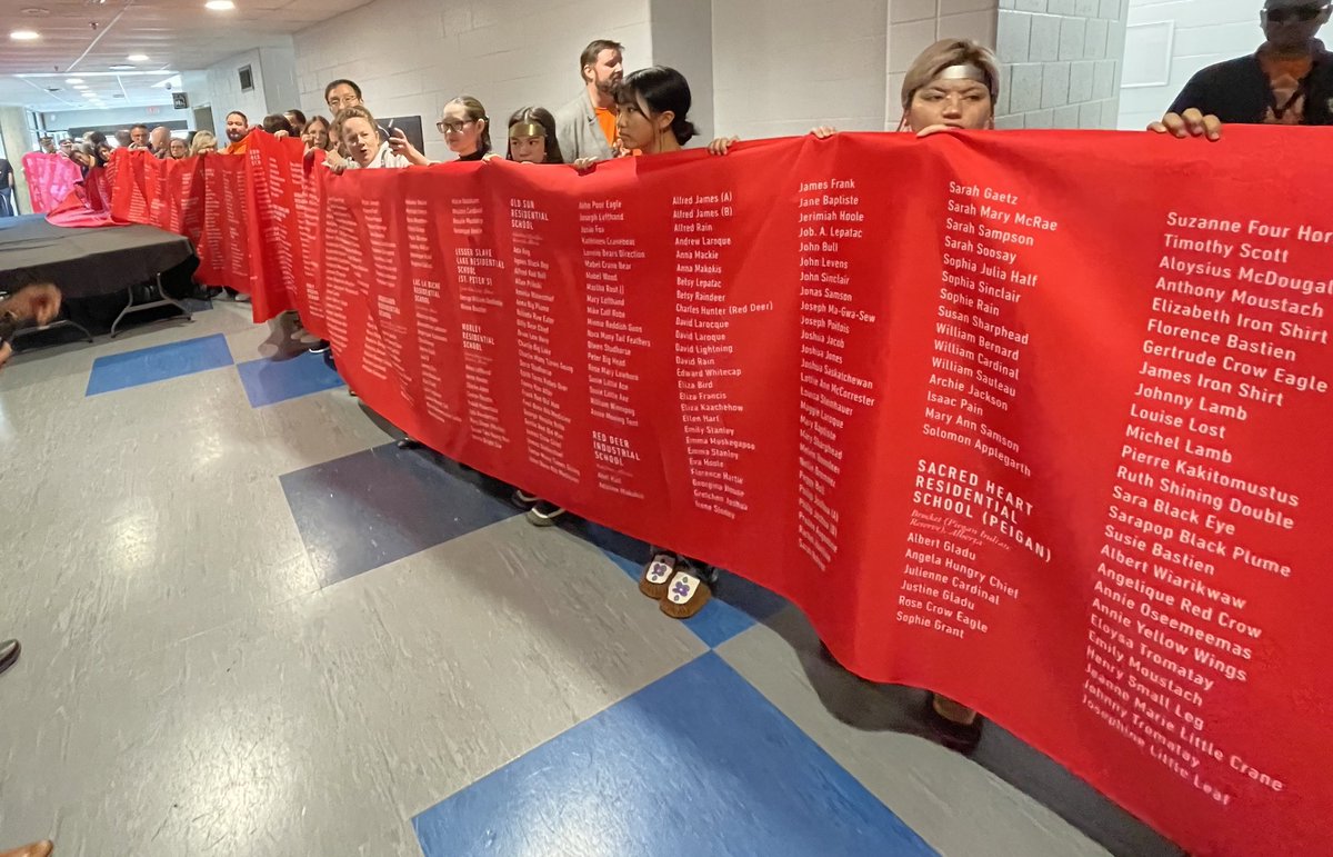 Phyllis' request for #OrangeShirtDay is for all Indigenous peoples to stand upon mother earth and speak out loud the names of all 150,000 children who attended residential schools in Canada to honour the lives and the memory of our ancestors and kin. They will not be forgotten.