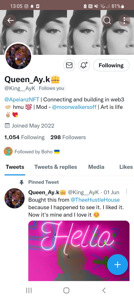 Thank you <a href="/King__AyK/">Queen Andrea</a> for the follow 

Check her out fam 🖤

#NFTcommunitiy #NFTFam #NFTProjects