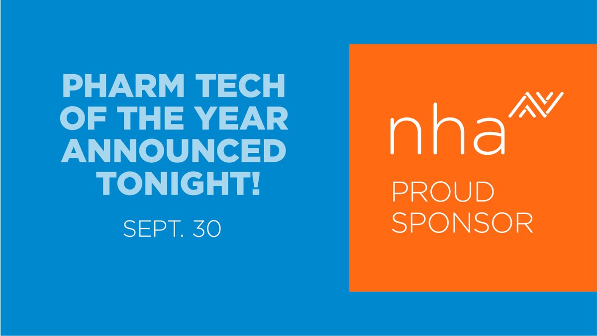 nha's tweet photo. We’re proud of all #pharmtechs & the hard work they do to help community pharmacies provide optimal patient care.
Tonight, NHA will announce the 2022 Pharm Tech of The Year. Check back soon to learn more about this year’s winner!
#nextgenpharm #pharmacytechnicians #nha https://t.co/QVSBrJkM29